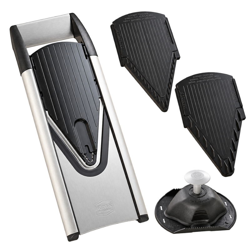 Răzătoare Börner V6 ExclusiveLine din inox – set cu Multibox
