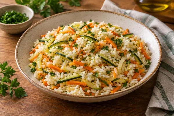 Orez cu legume julienne — imagine ilustrativă